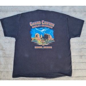 Harley Davidson Grand Canyon Sedona AZ Double Sided T-Shirt Size XL Black